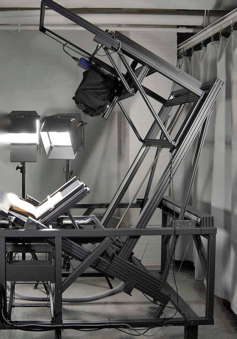 Conservation book cradle on Stor-a-File A0 heritage capture system