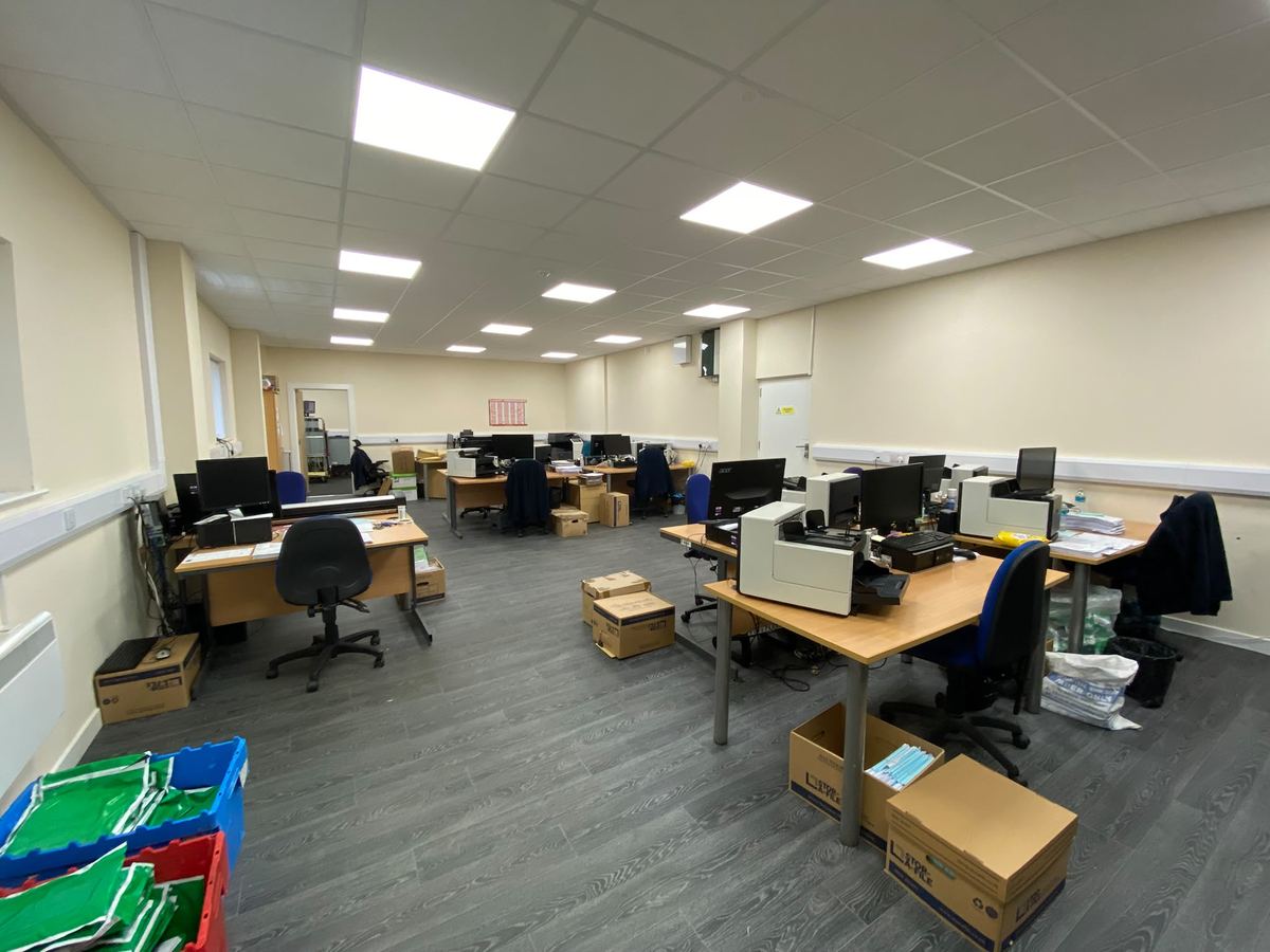 High-volume document scanning floor at Stor-a-File