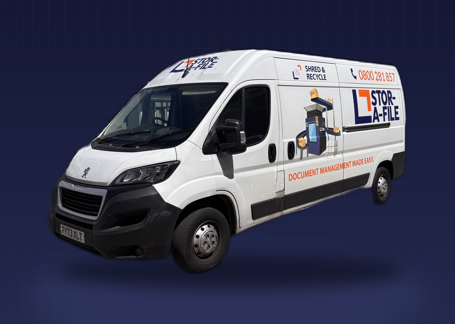 Stor-a-File branded secure collection van